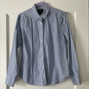 J. Crew Blue and White Striped Button Down Shirt